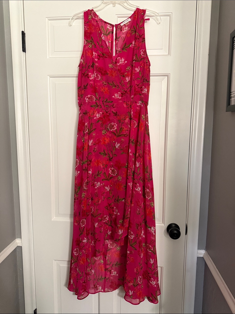 Calvin Klein Hot Pink Floral Sleeveless Maxi Dress